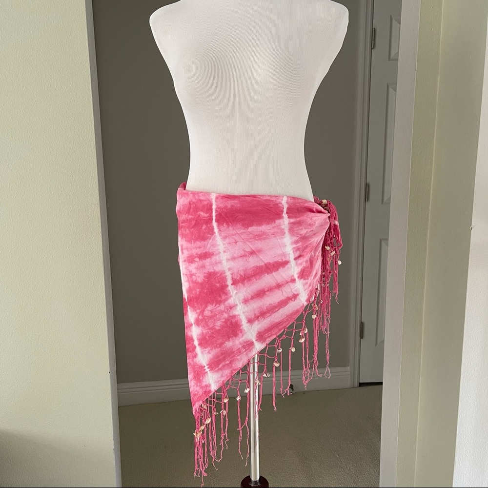 So cute! Beach wrap with real seashells, tie-dye